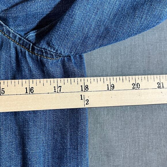 Jones New York Sport Utility Denim Jacket Womens Small Blue Zip Up Cinched Waist - Picture 10 of 10